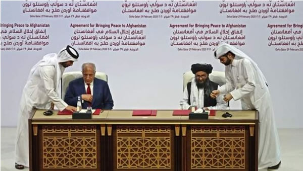 توافقنامه صلح آمریکا و طالبان در قطر امضا شد